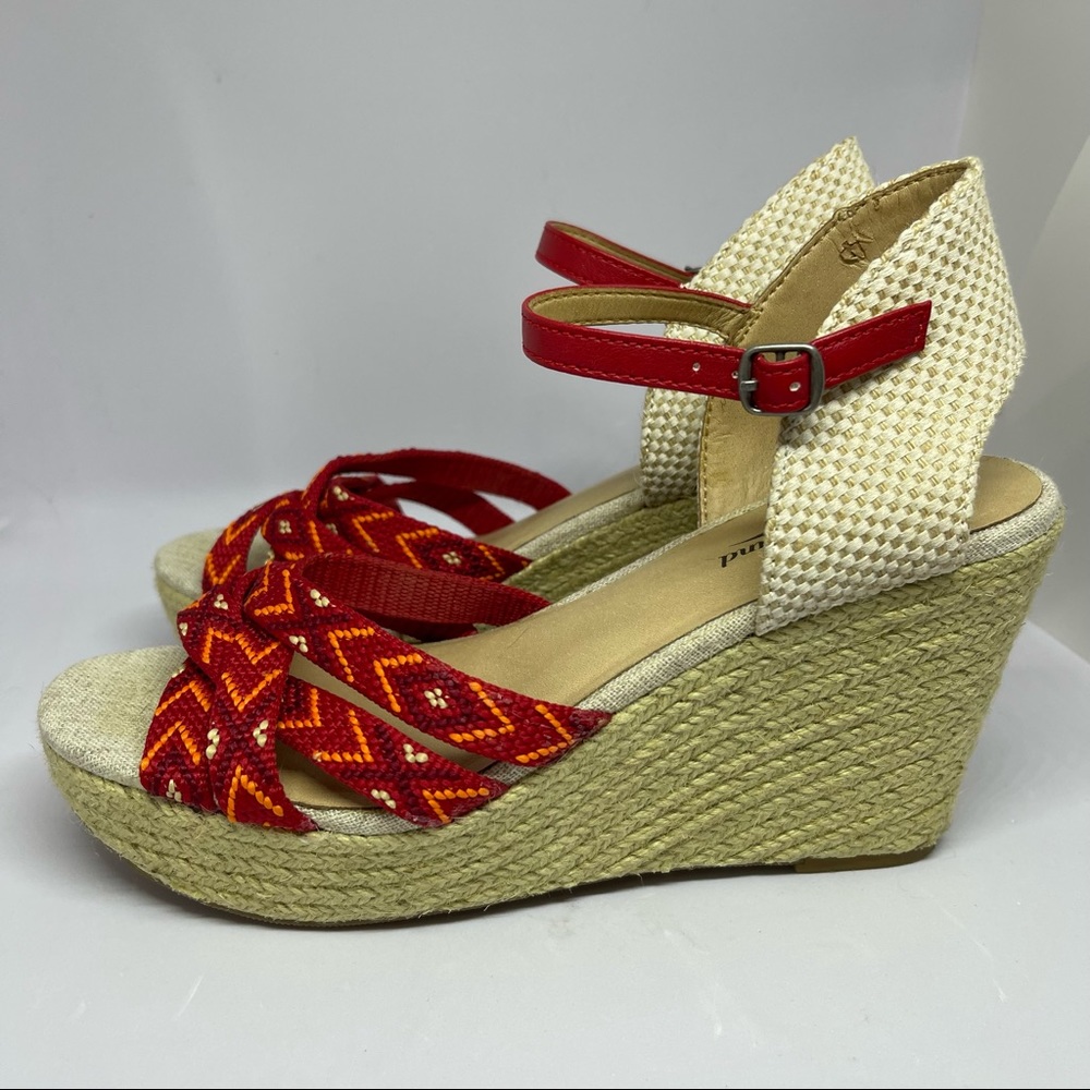Lucky Brand Woven Strap Platform Espadrille Wedges - Picture 2 of 11